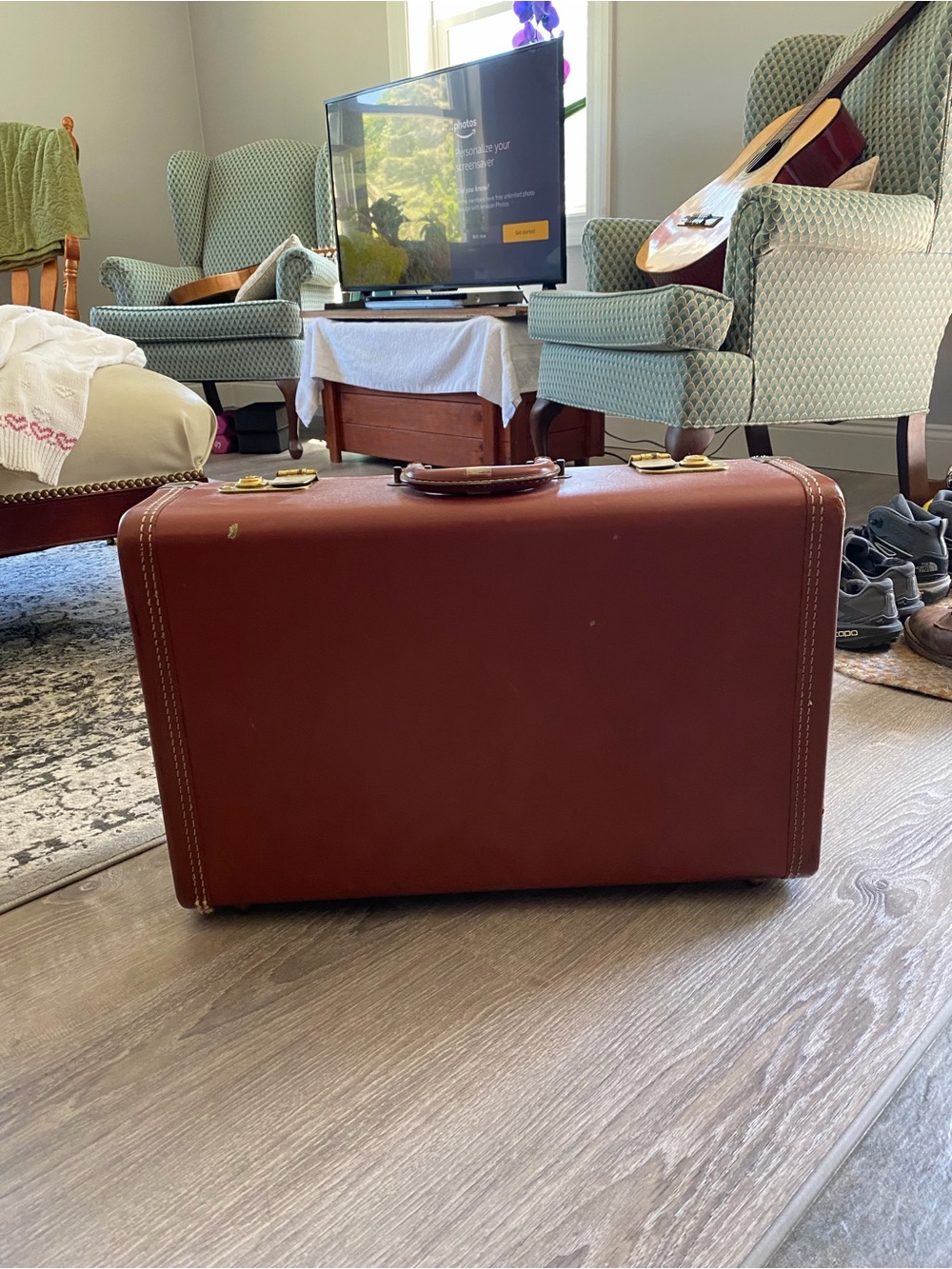 Maximillian Brown Leather Carry-On Briefcase with Top Handle